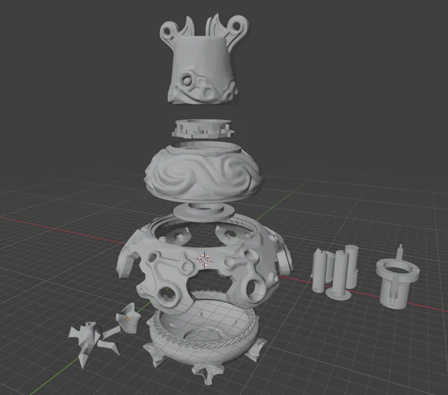 Guardian model in Blender